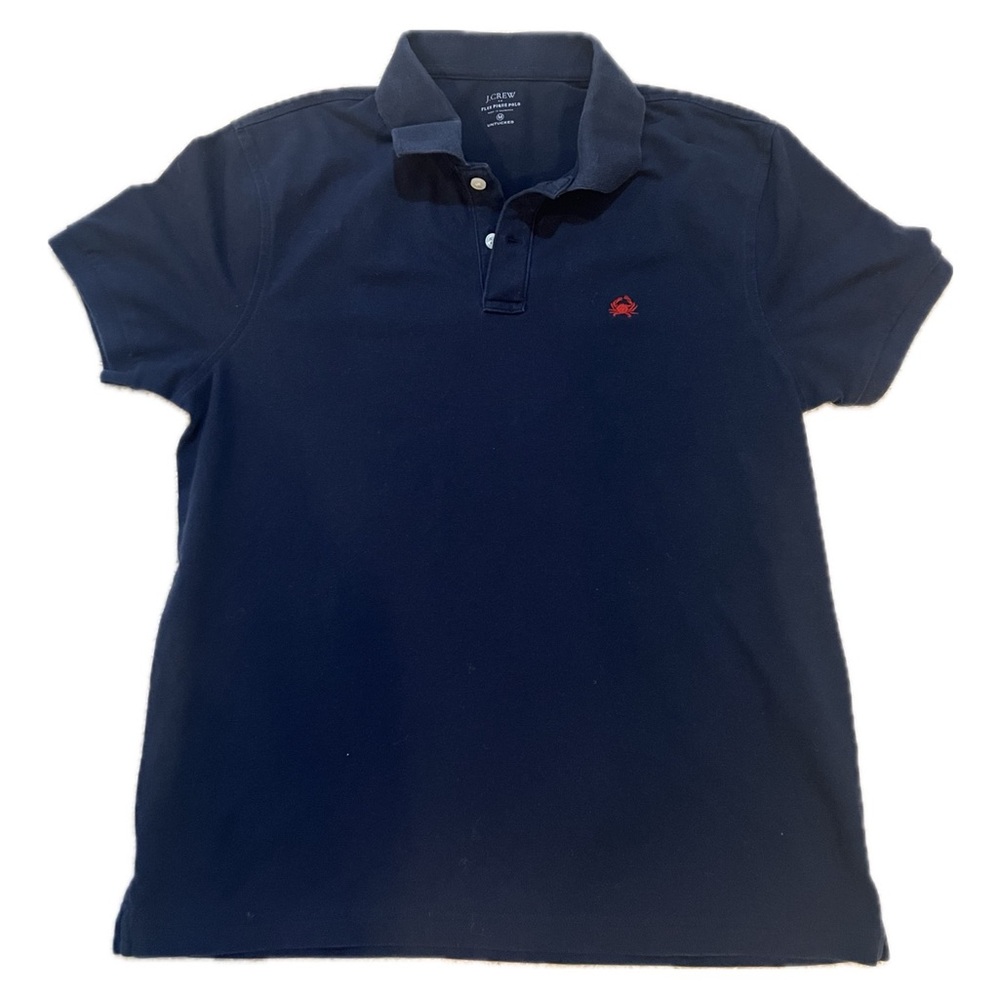 J Crew Mens Polo Untucked Navy Blue Size Medium
